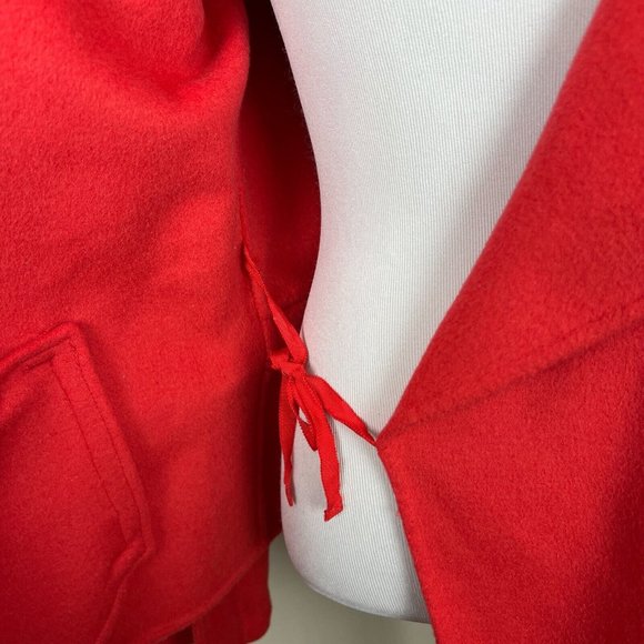 Etcetera Cardigan‎ Jacket Womens 6 Coral Wool Angora Belted Long Sleeve V-Neck - Picture 7 of 14